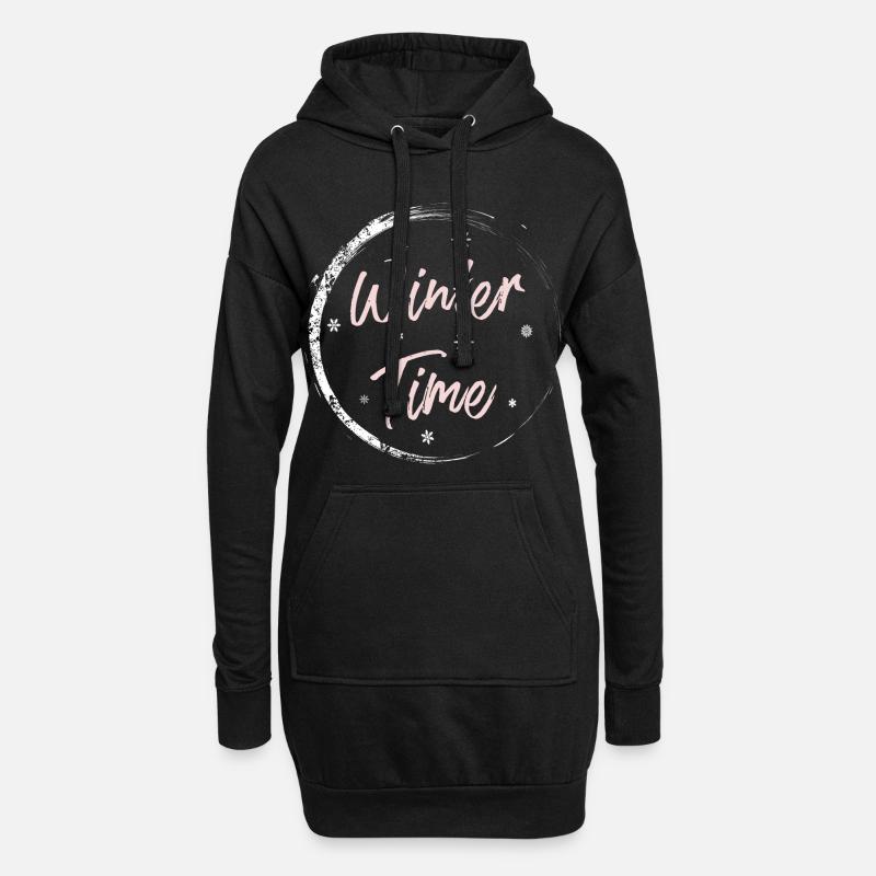 Winter Time - Hoodie-Kleid - Schwarz