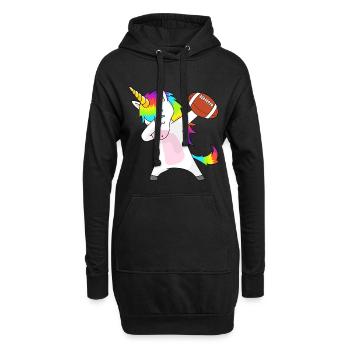 Tamponner football licorne - Sweat-shirt à capuche long Femme - noir - Devant