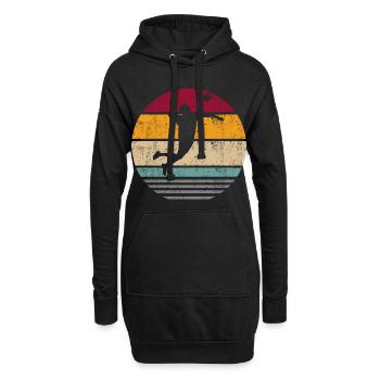 Faustball Faustballspieler Retro Kreis Silhouette - Hoodie-Kleid - Schwarz - Vorne