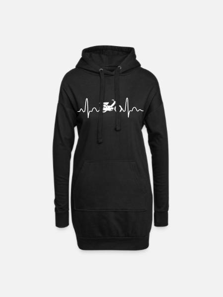 Mofa mofaroller herzschlag moped mofafahrer mofa - Hoodie-Kleid - Schwarz