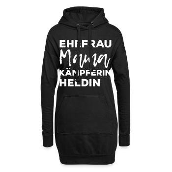 Ehefrau Mama Kämpferin Heldin - Hoodie-Kleid - Schwarz - Vorne
