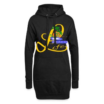 Beach Life - Sweat-shirt à capuche long Femme - noir - Devant