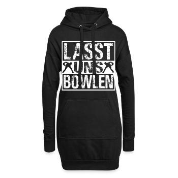Lasst uns Bowlen Bowling Bowler Kegeln - Hoodie-Kleid - Schwarz - Vorne