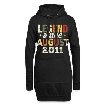 Août 2011 Anniversaire Août 2011 - Août 2011 - Sweat-shirt à capuche long Femme - noir - Devant
