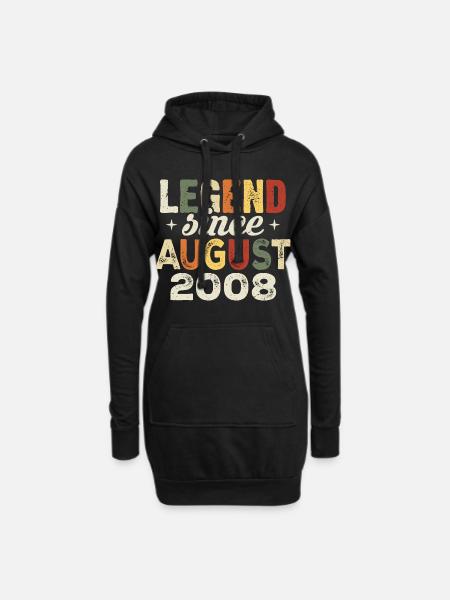 August 2008 Jahrestag August 2008 - August 2008 - Hoodie-Kleid - Schwarz