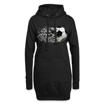 51 Fußball Ball fliegt Spritzer Splash Farbkleckse - Hoodie-Kleid - Schwarz - Vorne