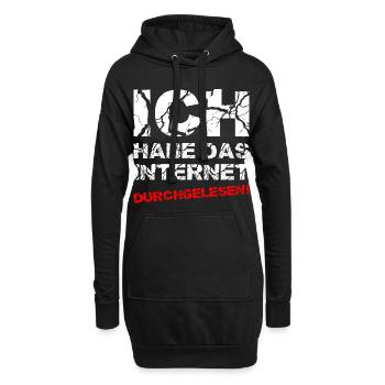 Ich Habe Das Internet Durchgelesen - Hoodie-Kleid - Schwarz - Vorne