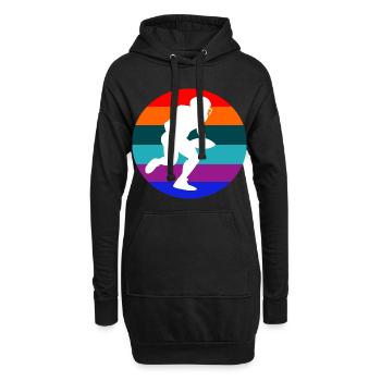 American football - Hoodie-Kleid - Schwarz - Vorne