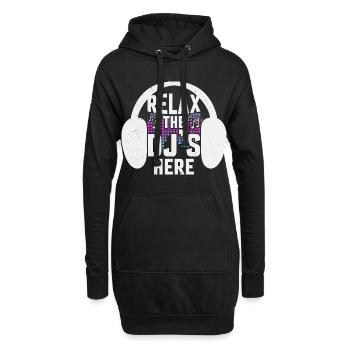 The DJ's Here - Hoodie-Kleid - Schwarz - Vorne