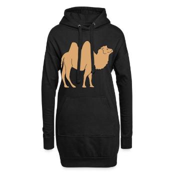chameau - Sweat-shirt à capuche long Femme - noir - Devant