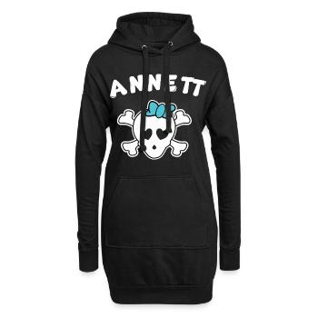 Piratin Annett Design für Mädchen und Frauen - Hoodie-Kleid - Schwarz - Vorne