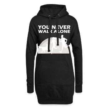 Hund Never walk alone grazy Paar Hundeliebhaber - Hoodie-Kleid - Schwarz - Vorne