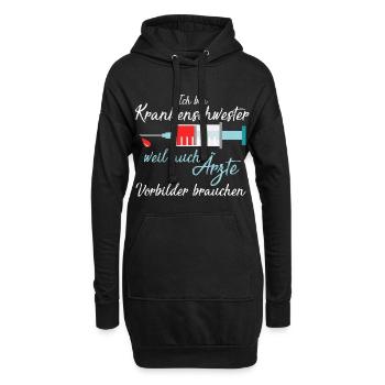 Krankenschwester weil Ärzte Vorbilder brauchen ! - Hoodie-Kleid - Schwarz - Vorne