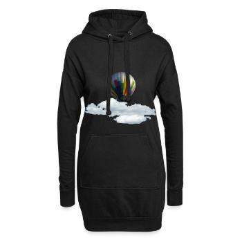 Heissluftballon - Hoodie-Kleid - Schwarz - Vorne