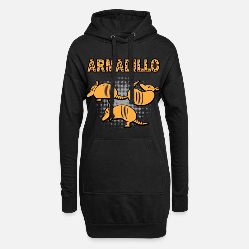 Armadillo Gürteltier - Hoodie-Kleid - Schwarz