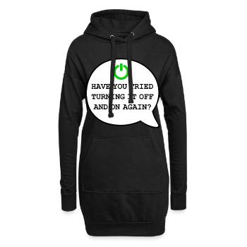 Computer Support Tried turning it off and on again - Hoodie-Kleid - Schwarz - Vorne
