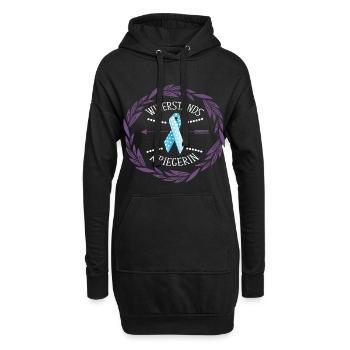Lipödem Lymphödem Schleife Kriegerin support - Hoodie-Kleid - Schwarz - Vorne