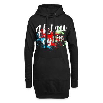 Helau Fasching, Fastnacht - Hoodie-Kleid - Schwarz - Vorne