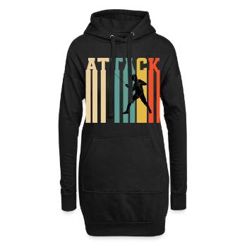 Fencing Attack - Hoodie-Kleid - Schwarz - Vorne