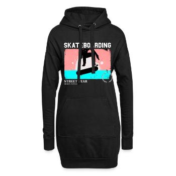 Skateboarding Skate Skater Skateboard Sk8 Vintage - Hoodie-Kleid - Schwarz - Vorne