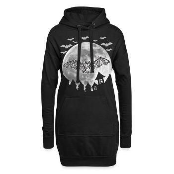 Fledermaus - Hoodie-Kleid - Schwarz - Vorne