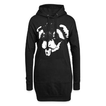 Süßes Freches Flinkes Haustier Zunge rausstrecken - Hoodie-Kleid - Schwarz - Vorne