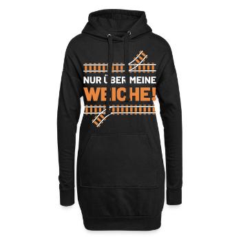Nur über meine Weiche Eisenbahn Spruch Gleisbauer - Hoodie-Kleid - Schwarz - Vorne