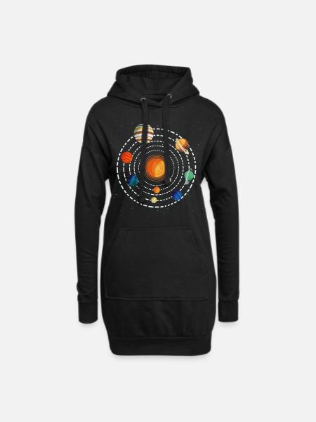 Solar system - Hoodie Dress - black