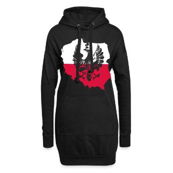 Pays polonais Drapeau polonais Drapeau - Sweat-shirt à capuche long Femme - noir - Devant