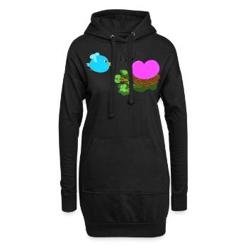 Chant de cœur - Sweat-shirt à capuche long Femme - noir - Devant