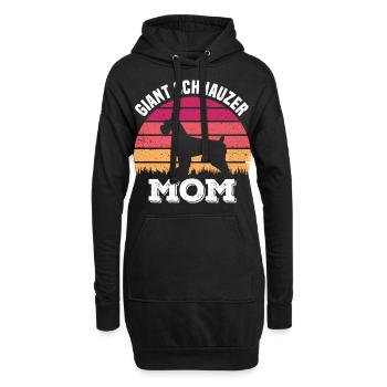 Schnauzer Mama - Hoodie-Kleid - Schwarz - Vorne