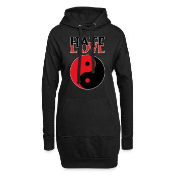 Yin Yang Amour Haine - Sweat-shirt à capuche long Femme - noir - Devant