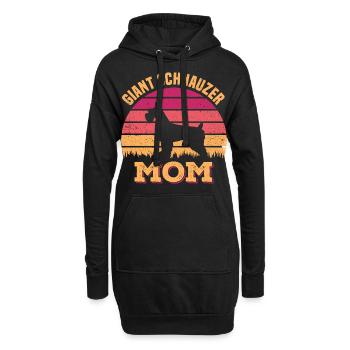 Schnauzer - Hoodie-Kleid - Schwarz - Vorne