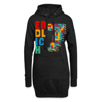 Endlich 7 Baustein - Hoodie-Kleid - Schwarz - Vorne