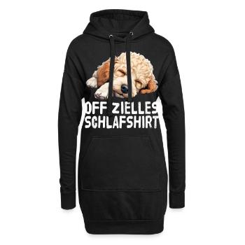 Chemise de sommeil officielle Caniche - Sweat-shirt à capuche long Femme - noir - Devant