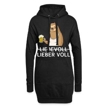 Lieber Voll als Liebevoll Bier - Hoodie-Kleid - Schwarz - Vorne