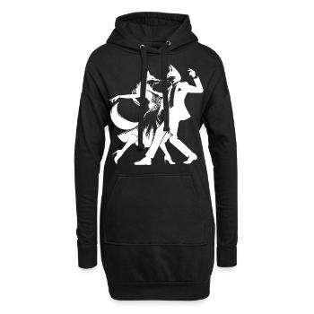 Design de foxtrot cool : Deux renards dansants ! - Sweat-shirt à capuche long Femme - noir - Devant