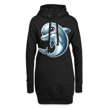 Delfin - Hoodie-Kleid - Schwarz - Vorne