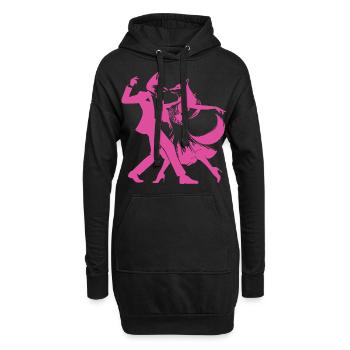 Conception de danse cool avec un couple de danse élégant - Sweat-shirt à capuche long Femme - noir - Devant