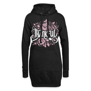 Thankful Dankbar Dankbarkeit - Hoodie-Kleid - Schwarz - Vorne