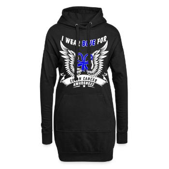 I Wear Blue For Colon Cancer - Hoodie Dress - black - Front