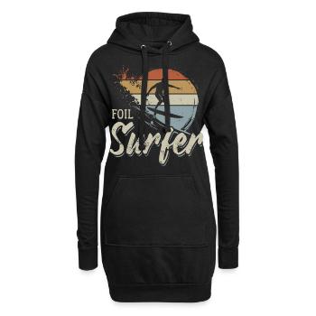 Foil Surfer - Welle - Surfer - Geschenk - Hoodie-Kleid - Schwarz - Vorne