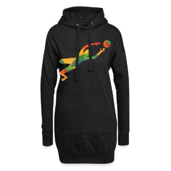 Farbiger Torwart - Hoodie-Kleid - Schwarz - Vorne
