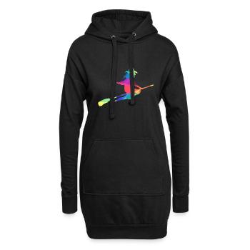 Bunte Hexe - Hoodie-Kleid - Schwarz - Vorne