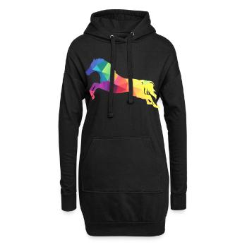 Saut de cheval - Sweat-shirt à capuche long Femme - noir - Devant