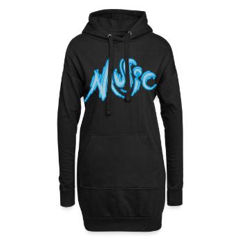 Music - Hoodie-Kleid - Schwarz - Vorne
