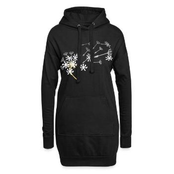 Pusteblume Samenflug Design - Hoodie-Kleid - Schwarz - Vorne