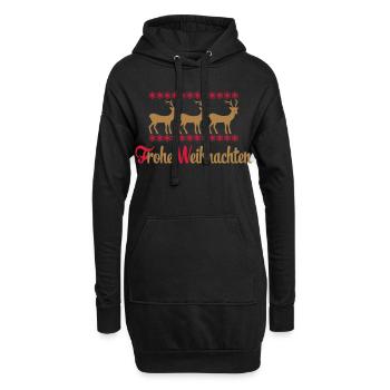 Weihnachten - Hoodie-Kleid - Schwarz - Vorne
