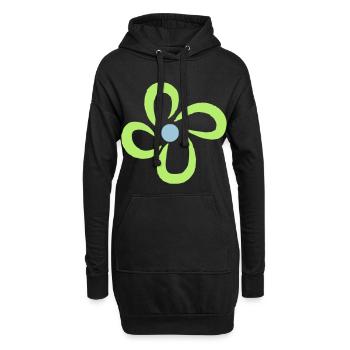 Blume - Hoodie-Kleid - Schwarz - Vorne