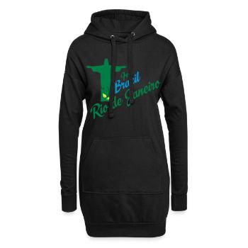 Rio de Janeiro - Hoodie-Kleid - Schwarz - Vorne